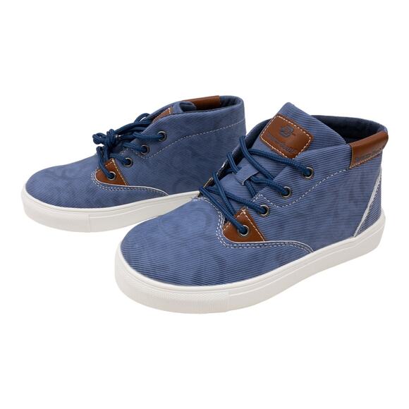 Dream Seek Denim Blue Lace Up Hi-Top Sneakers LB3 - Picture 3 of 13